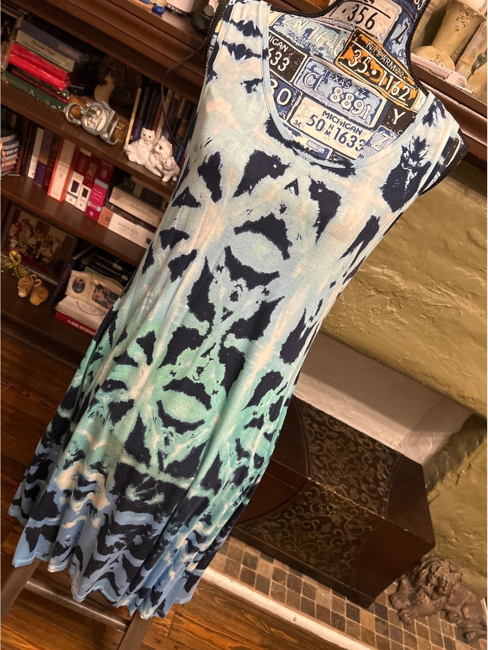 Sleeveless Tie-Dye Pattern Casual Dress